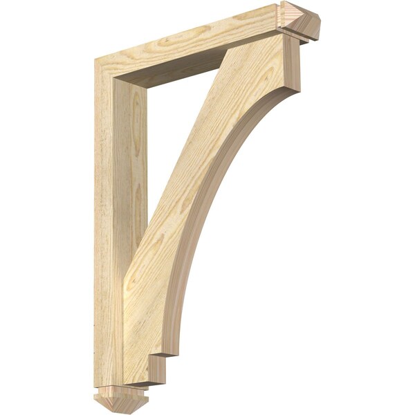 Ekena Millwork Imperial Arts and Crafts Rough Sawn Bracket w/ Offset Brace, Douglas Fir, 4"W x 20"D x 28"H BKT0402X20X28IMP03RDF - main